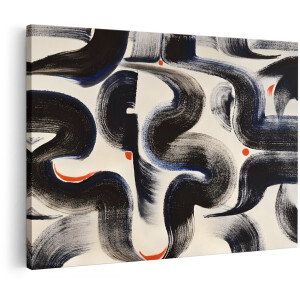 Artaza Canvas Schilderij Abstract - 150x100 cm - Groot - Wanddecoratie Modern - Muurdecoratie Japandi - Schilderijen Op Canvas Zwart Wit