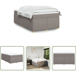 vidaXL Draaibare Sleutel - Dynamische Sleutel - Boxspring met matras stof taupe 120x200 cm - Gereedschapset - Mechanica - Draper Tools