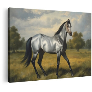 Artaza Canvas Schilderij Paard - 180x120 cm - Groot - Wanddecoratie Dieren - Muurdecoratie Landschap - Decoratie Natuur Woonkamer