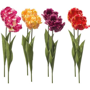 Emerald - Kunstbloem Tulp Paris 66cm - Set van 8 - Kunstplant voor binnen