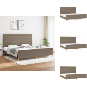 vidaXL Bedframe Met Hoofdeinde - Bedframes Met Hoofdeindes - Bed - Slaapmeubel - Bedframe zonder matras stof taupe 200x200 cm
