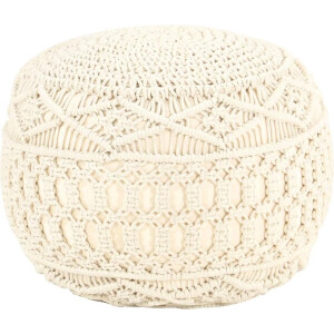 vidaXL - Poef - macramé - handgemaakt - 45x30 - cm - katoen