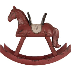 Clayre & Eef Decoratie Beeld Hobbelpaard 39x12x33 cm Roze Kunststof