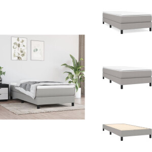 vidaXL Boxspring - Boxsprings - Bed - Slaapmeubel - Boxspring met matras stof lichtgrijs 100x200 cm