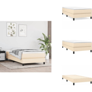 vidaXL Bedframe - Bedframes - Slaapmeubel - Bedbodem - Bedframe zonder matras 90x190 cm stof crèmekleurig