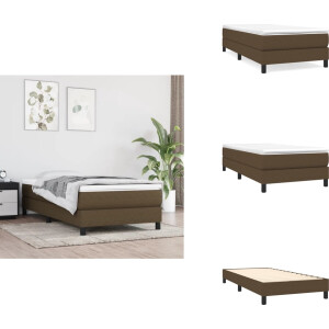 vidaXL Bedframe - Bedframes - Slaapmeubel - Bedbodem - Bedframe zonder matras 90x190 cm stof donkerbruin