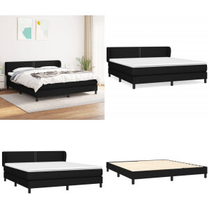 vidaXL Boxspring met matras stof zwart 180x200 cm - Boxspring - Boxsprings - Bed - Slaapmeubel