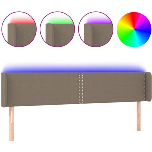vidaXL - Hoofdbord - LED - 183x16x78/88 - cm - stof - taupe