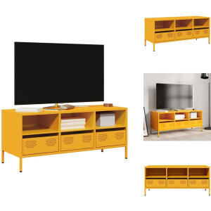 vidaXL Tv-meubel - Tv-meubelen - Tv Kast - Opbergkast - Tv-meubel 101,5x39x43,5 cm koudgewalst staal mosterdgeel
