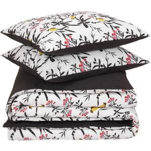 De Witte Lietaer Dekbedovertrek Aiko, Black Stroke - Lits Jumeaux - 240 x 220 cm + (2x) 60 x 70 cm - Katoen Percal