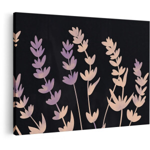 Artaza Canvas Schilderij Lavendel - 180x120 cm - Groot - Wanddecoratie Bloemen Modern - Muurdecoratie Beige - Decoratie Slaapkamer - Paars