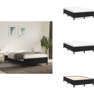 vidaXL Bedframe - Bedframes - Slaapmeubel - Bedbodem - Bedframe zonder matras 120x200 cm fluweel zwart