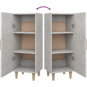 vidaXL Dressoir - Dressoirs - Kast - Wandkast - Dressoir 34,5x34x90 cm bewerkt hout betongrijs