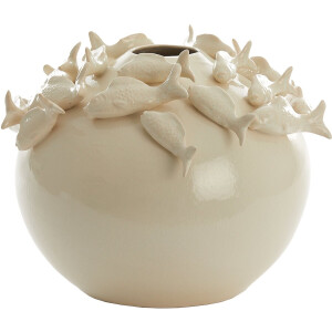 Light & Living - Vaas FISH - Ø41.5x32cm - Wit