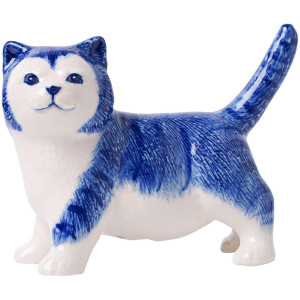 Heinen Delfts Blauw - Decoratief figuur 'Poes'