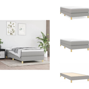 vidaXL Bedframe - Bedframes - Slaapmeubel - Bedbodem - Bedframe zonder matras 90x190 cm stof lichtgrijs