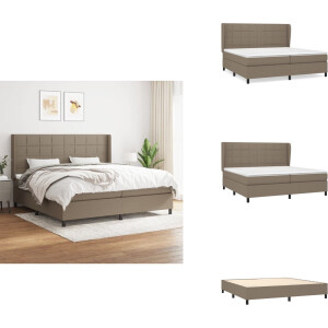 vidaXL Boxspring - Boxsprings - Bed - Slaapmeubel - Boxspring met matras stof taupe 200x200 cm