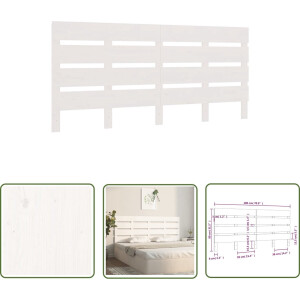 vidaXL Hoofdbord Kopen - Houten Hoofdbord - Hoofdbord 180x3x80 cm massief grenenhout wit - Hoofd Bord - Slaapkamervloeren - Bedroom Decor