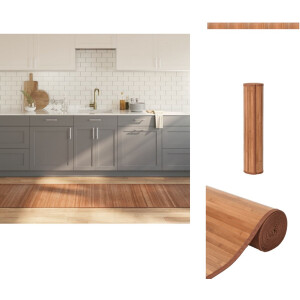 vidaXL Vloerkleed - Vloerkleden - Tapijt - Vloerbedekking - Vloerkleed rechthoekig 70x1000 cm bamboe naturel