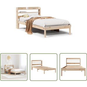 vidaXL Houten Bed - Bed Frame - Bedframe zonder matras massief grenenhout 75x190 cm - Grenen Hout - Tweepersoonsbed - Boxspring Bed