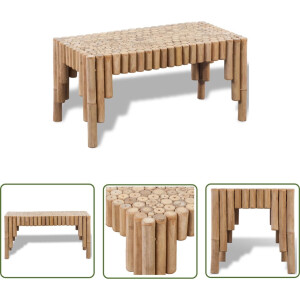 vidaXL Salontafel Bruin - Bamboesalontafel - Salontafel bamboe - Salontafel Naturel - Houten Salontafel - Kleine Salontafel
