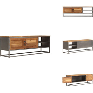 vidaXL Tv-kast - Tv-kasten - Tv-standaard - Tv-standaarden - Tv-meubel 120x30x40 cm gerecycled teakhout en staal