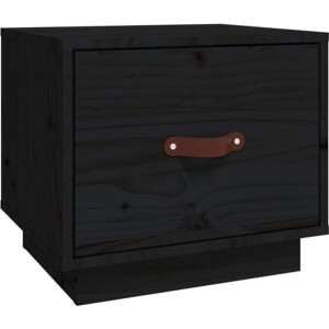 vidaXL - Nachtkastje - 40x34x35 - cm - massief - grenenhout - zwart