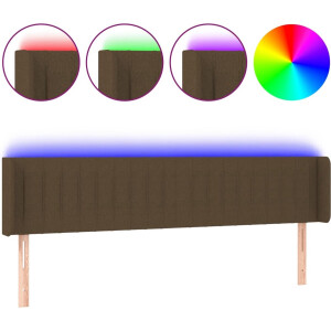 vidaXL - Hoofdbord - LED - 183x16x78/88 - cm - stof - donkerbruin