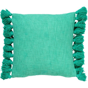 Dutch Decor RUBY - Kussenhoes 45x45 cm - 100% katoen - met flosjes - Beveled Glass - groen - met rits - zonder binnenkussen