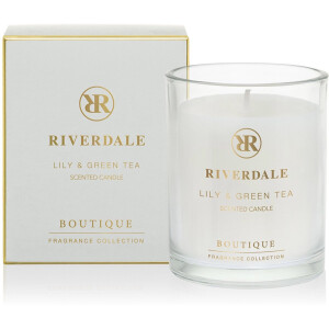 Riverdale - Geurkaars in pot - Lily & Green Tea - 10 cm - Grijs - Subtiele geurverspreiding