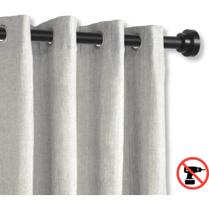 ACAZA Gordijnroede - Gordijnstang van 125-220 cm - Zwart - Gordijnroede ZONDER BOREN - Gordijnrails - Gordijnrails uitschuifbaar - Gordijnroede uitschuifbaar - Douchestang - Kledingstang - Douchegordijnstang - Douchestang uitschuifbaar - Gordijnrail