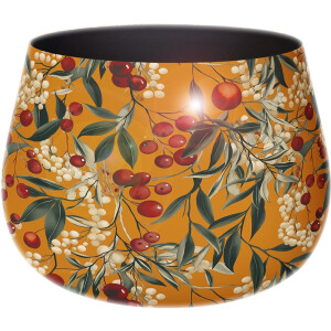 by Mooss - Bloempot - Planter - Floral - Epoxy - Ø 45 x 34 cm - Middel - Orange - Handgemaakt - Metaal - Trendy - Hip - Metallic - Highlight - Bessen