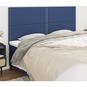 vidaXL Hoofdborden 4 st 100x5x78/88 cm stof blauw - Hoofdbord - Hoofdborden - Hoofdeinde - Houten Hoofdbord