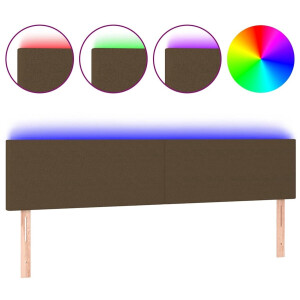 vidaXL - Hoofdbord - LED - 180x5x78/88 - cm - stof - donkerbruin