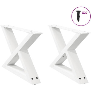 vidaXL - Salontafelpoten - 2 - st - 50x(30-31,3) - cm - staal - wit