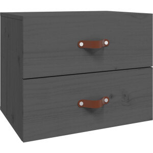 vidaXL - Nachtkastje - wandgemonteerd - 50x36x40 - cm - grijs