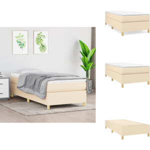 vidaXL - Boxspring - bed - 90x190 - cm - stof - crèmekleurig