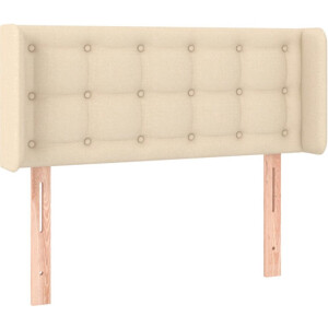 vidaXL - Hoofdbord - met - randen - 93x16x78/88 - cm - stof - crèmekleurig
