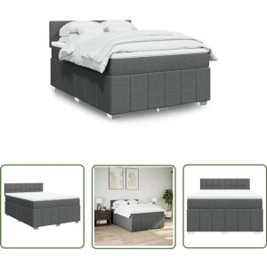 vidaXL Klikmechanisme - Dynamische Sleutel - Boxspring met matras stof donkergrijs 140x200 cm - Gereedschapset - Draadspanning - Torque Wrench