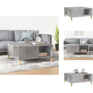 vidaXL Salontafel - Salontafels - Tafel - Bijzettafel - Salontafel 80x80x36,5 cm bewerkt hout betongrijs