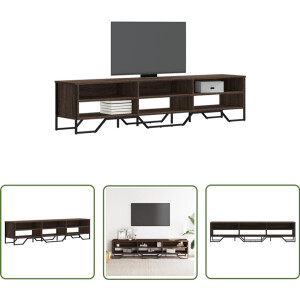 vidaXL Salontafel - Tv-meubel - Tv-meubel 180x34x41 cm bewerkt hout bruin eikenkleurig - Kast - Opbergoplossing - Houten Tv-standaard