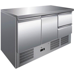 Gastro-Inox RVS Werkbank Met 2 Deuren & 2 Laden, Geforceerd Gekoeld, Gastro-Inox 202.016