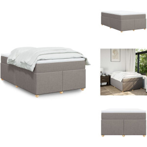 vidaXL Boxspringbed - Boxspringbedden - Boxspring - Bed - Boxspring met matras stof taupe 120x190 cm