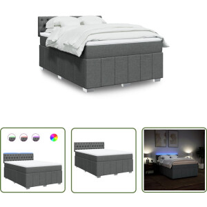 vidaXL Sleutelset - Dynamo Meter - Boxspring met matras stof donkergrijs 140x200 cm - Gereedschap - Draadloos - Handgereedschap