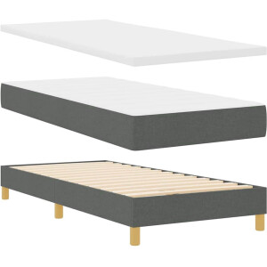 vidaXL - Boxspring - bed - met - matras - Donkergrijs - 190 - x - 90 - cm - Stof