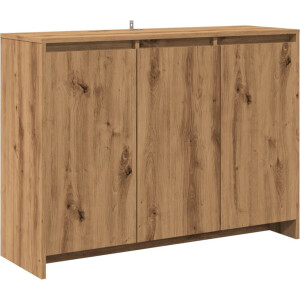 vidaXL - Dressoir - 102x33x75 - cm - bewerkt - hout - artisanaal - eikenkleurig