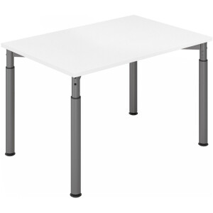 Bureau YAMA in hoogte verstelbaar 120 x 80 Wit/grafiet
