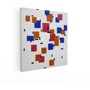 Artaza Canvas Schilderij Abstract - 50x50 cm - Wanddecoratie Mondriaan - Muurdecoratie Modern - Geometrische Schilderijen Op Canvas