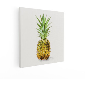 Artaza Canvas Schilderij Ananas - 50x50 cm - Wanddecoratie Keuken - Muurdecoratie Fruit - Decoratie Aquarel - Boho Schilderijen Op Canvas