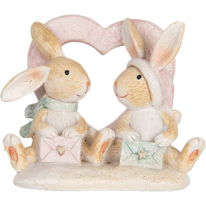 Clayre & Eef Decoratie Beeld Konijn 11x6x9 cm Bruin Kunststof